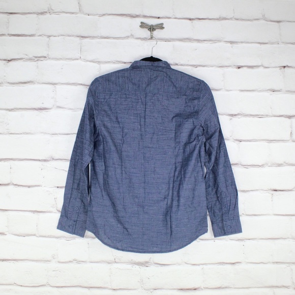 NEW Burnside Long Sleeve Button Down Shirt Denim L - Picture 3 of 8